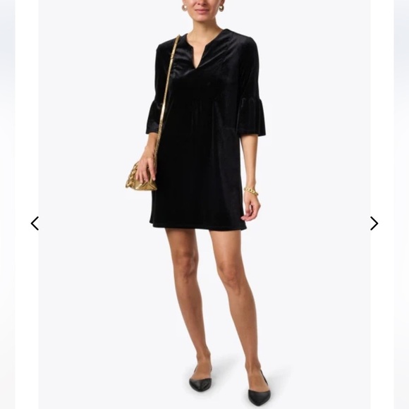 JUDE CONNALLY Kerry Black Stretch Velvet Dress NWT Large - Picture 1 of 9